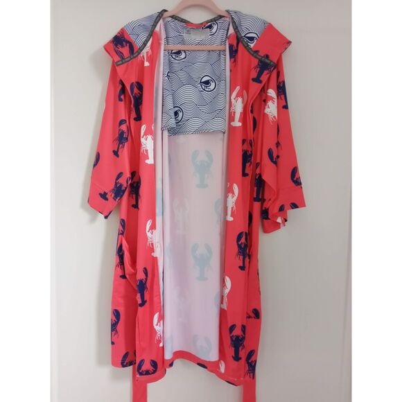 PLOVER Lobster Robe Langosta Belt Pockets Beach Cover Up Hood Anywhere Unisex OS - Picture 5 of 9